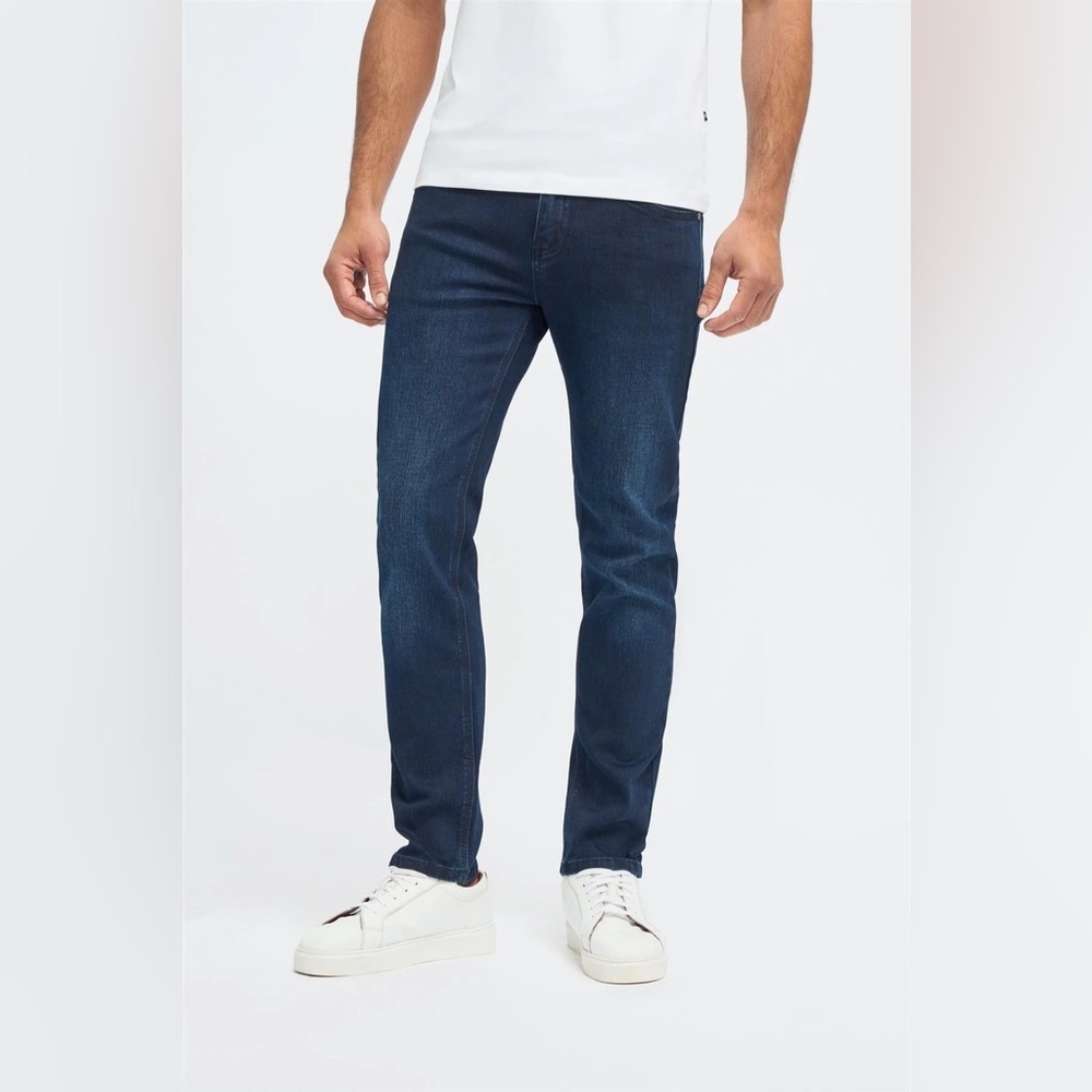 Men's Dark Blue Straight Jeans
